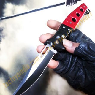 Ninja Red Assassin's choice Automatic Folder Safety Button knife