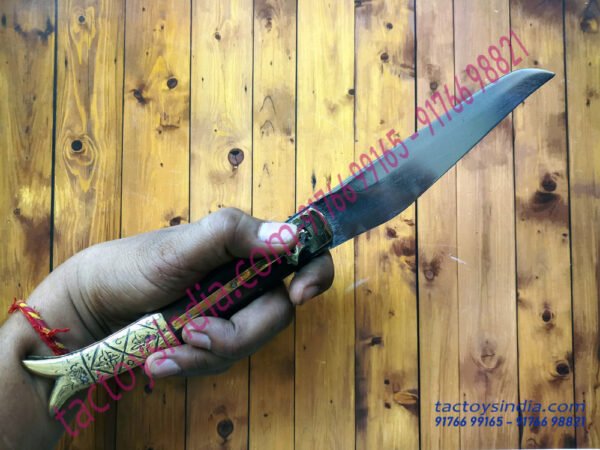 Medium-Rampuri-Chaku-Desi-Sheesham-Wood-Brass-Handle-Antique-Rampur-UP.-Knife