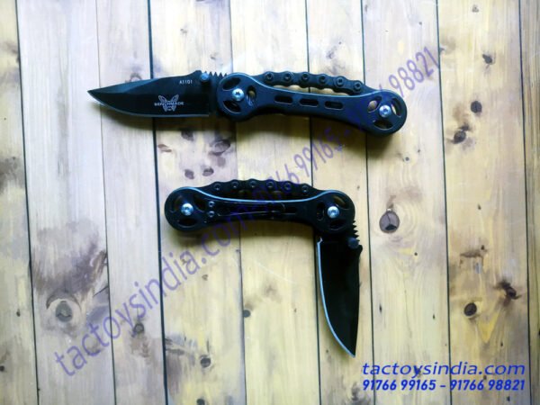 BENCHMADE A1101-Metal CHAIN SERRATED Folder knife(BLACK)