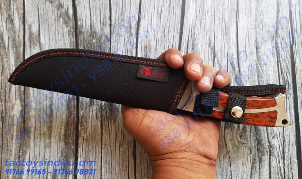 Columbia A0029 Kirpan Shaped Safety Knife / 330c Carbon steel Blade / Full tang knife / SS Handle with Wood Inlay / Layard hole by Tactoysindia.com