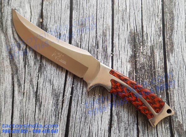 Columbia A0029 Kirpan Shaped Safety Knife / 330c Carbon steel Blade / Full tang knife / SS Handle with Wood Inlay / Layard hole by Tactoysindia.com