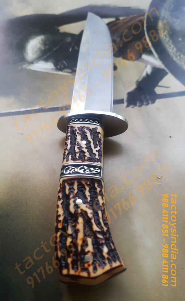 Columbia-SA49-Antique-Deer-Antler-Handle-Scales-Bowie-Knife