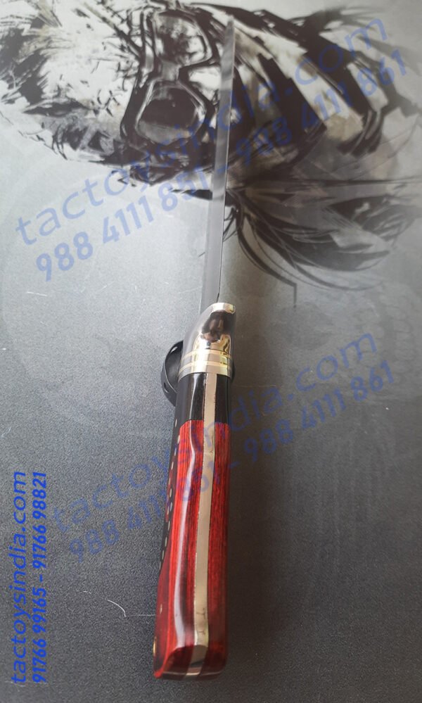 Columbia SA52 Rare Red and Black wood handle / Brass insert Lanyard hole / Brass Handle Pins / 440c Knife Blade tactoysindia.com