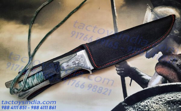 Columbia XF67 Unique Beauty Full tang Knife / 440c Stainless steel built / Inbuilt Paracord Braided Handle / SS n Hardwood handle Tactoys India