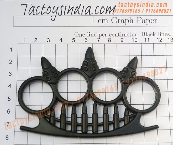 Black-3-Spikes-Paracord-Braidable-Knuckles-4-Finger-Ring-Punching-Weapon-India