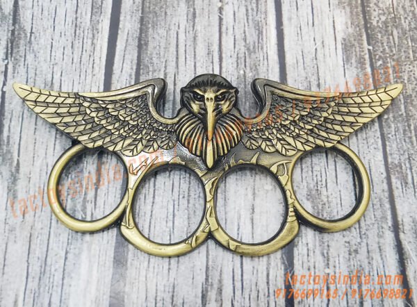 Copper-Hawk-with-Big-Open-Wings-Knuckle-Duster-Large-Finger-Rings-Vintage-Themed-punch-India