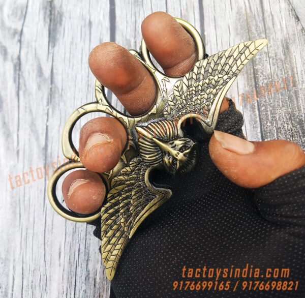 Copper-Hawk-with-Big-Open-Wings-Knuckle-Duster-Large-Finger-Rings-Vintage-Themed-punch-India