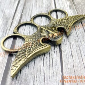 Copper Hawk with Big Open Wings Knuckle Duster Large Finger Rings Vintage Themed punch India